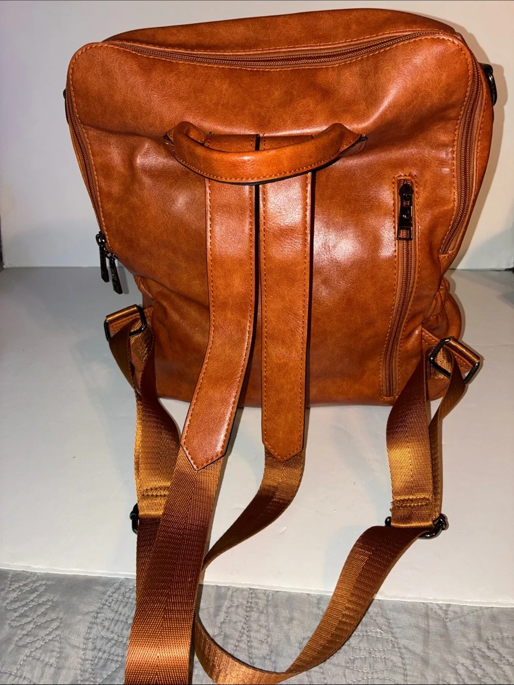 Cluci, Brown Backpack Purse, PU Leather
